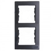 Рамка Sedna 2 поста вертикальная, графит