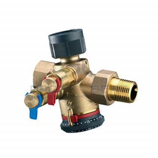 Вентиль балансировочно-регулирующий Oventrop Cocon QTZ - 3/4" (ВР/НР, 180-1300 л/ч, с ниппелями)