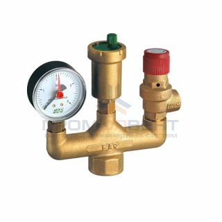 Группа безопасности котла FAR 2115 - 1" (ВР, манометр 4 бар, пред.клапан 3 бар, авт.воздухоотводчик)