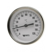 Термометр биметаллический аксиальный WATTS F+R801 OR - 1/2" (D-100 мм, шкала 0-160°C, гильза 100 мм)