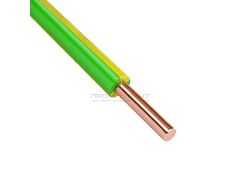Провод установочный ПВ-1 (ПуВ) 10,0 желто зеленый ГОСТ 31947